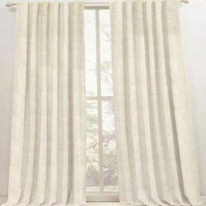 2 Ralph Lauren Linen Herringbone Blackout Panels Window Curtains 52x84 Natural